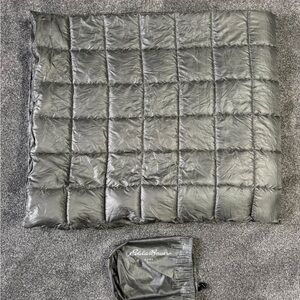 Eddie Bauer Gray Down Packable Throw Blanket